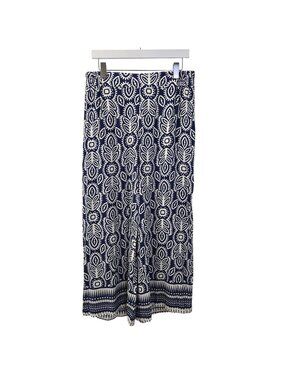 NWT Rose & Olive Resort 100% Rayon Wide Leg Graphic Print Pants Size Large